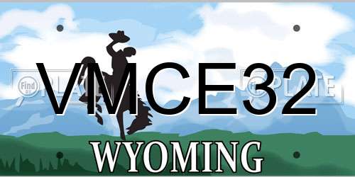VMCE32 Wyoming License Plate