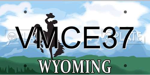 VMCE37 Wyoming License Plate