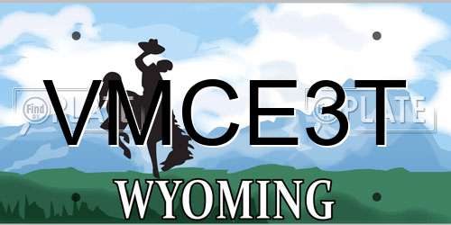 VMCE3T Wyoming License Plate