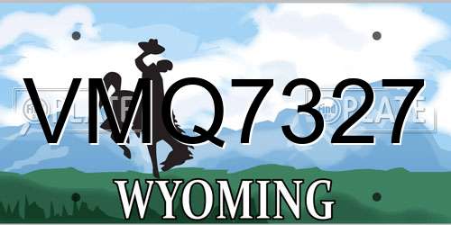 VMQ7327 Wyoming License Plate