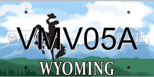 VMV05A Wyoming License Plate