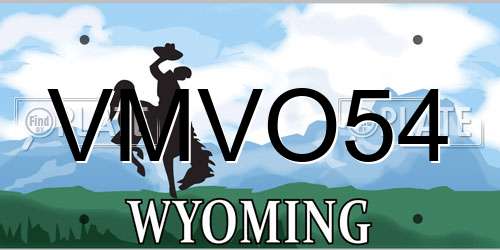 VMVO54 Wyoming License Plate