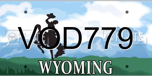 VOD779 Wyoming License Plate