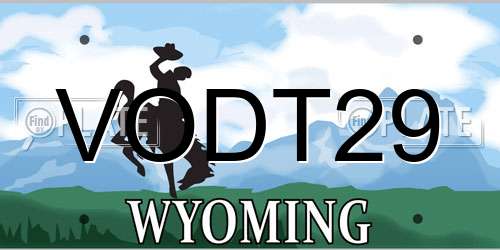 VODT29 Wyoming License Plate