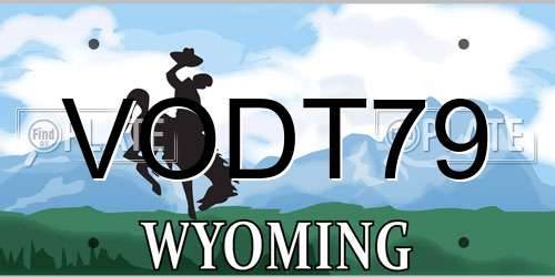 VODT79 Wyoming License Plate
