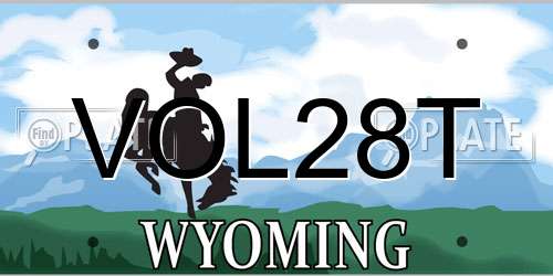 VOL28T Wyoming License Plate