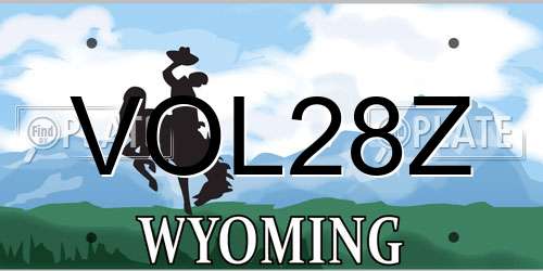 VOL28Z Wyoming License Plate