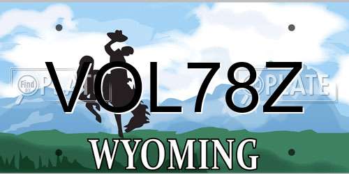 VOL78Z Wyoming License Plate
