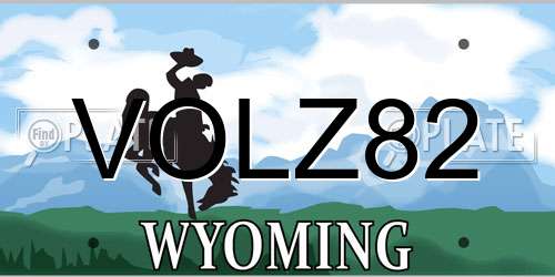 VOLZ82 Wyoming License Plate
