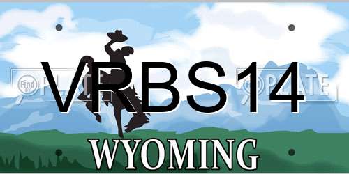 VRBS14 Wyoming License Plate