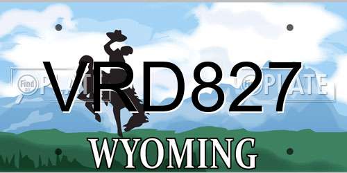 VRD827 Wyoming License Plate