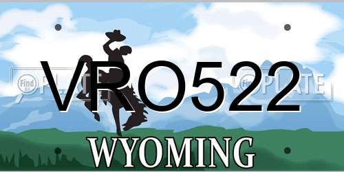 VRO522 Wyoming License Plate