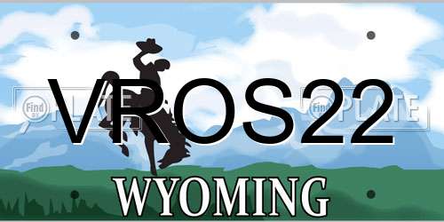 VROS22 Wyoming License Plate