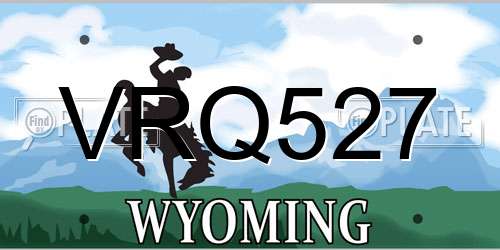 VRQ527 Wyoming License Plate