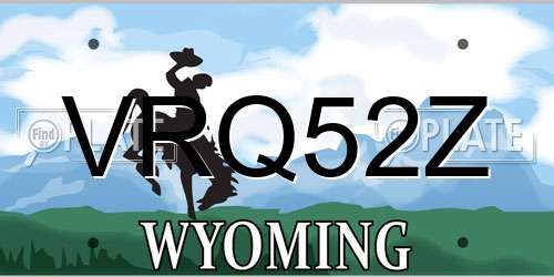 VRQ52Z Wyoming License Plate