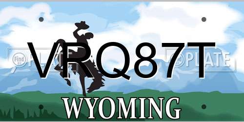 VRQ87T Wyoming License Plate
