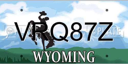 VRQ87Z Wyoming License Plate