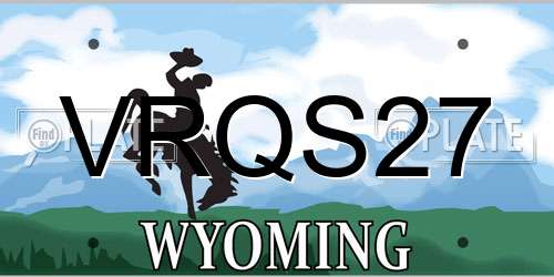 VRQS27 Wyoming License Plate