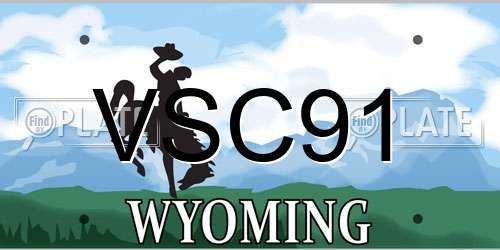 VSC91 Wyoming License Plate