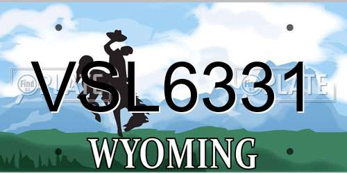 VSL6331 Wyoming License Plate