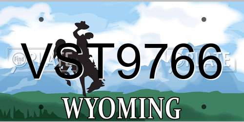 VST9766 Wyoming License Plate