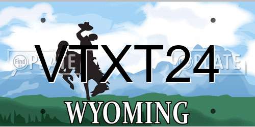VTXT24 Wyoming License Plate