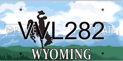 VVL282 Wyoming License Plate