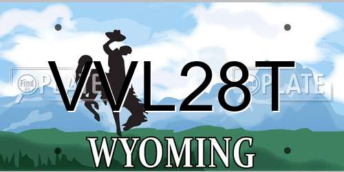 VVL28T Wyoming License Plate