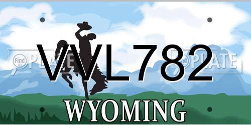 VVL782 Wyoming License Plate
