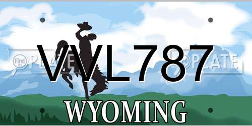 VVL787 Wyoming License Plate