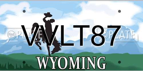VVLT87 Wyoming License Plate