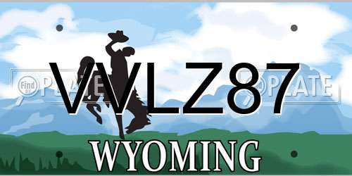 VVLZ87 Wyoming License Plate