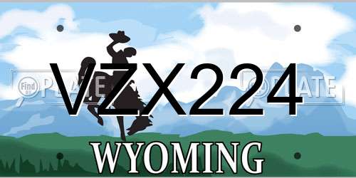 VZX224 Wyoming License Plate