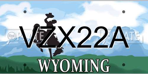 VZX22A Wyoming License Plate