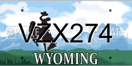 VZX274 Wyoming License Plate