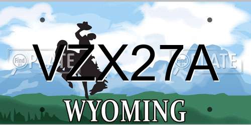 VZX27A Wyoming License Plate