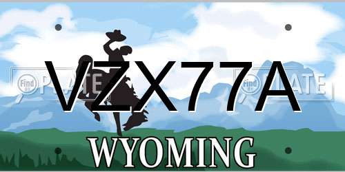 VZX77A Wyoming License Plate