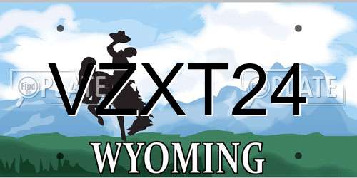 VZXT24 Wyoming License Plate