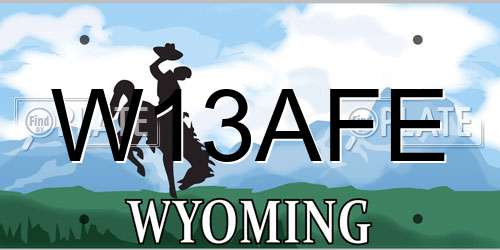 W13AFE Wyoming License Plate