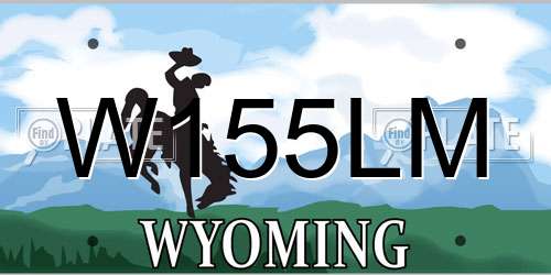 W155LM Wyoming License Plate