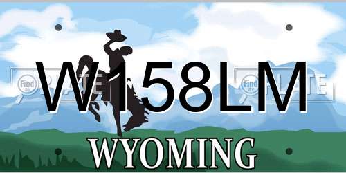 W158LM Wyoming License Plate