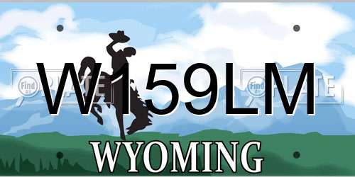 W159LM Wyoming License Plate