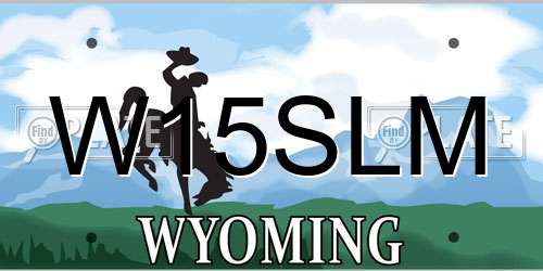 W15SLM Wyoming License Plate