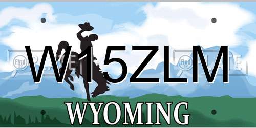 W15ZLM Wyoming License Plate
