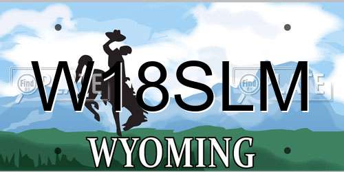 W18SLM Wyoming License Plate