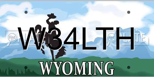 W34LTH Wyoming License Plate
