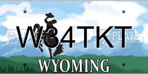 W34TKT Wyoming License Plate