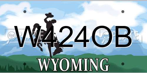 W424OB Wyoming License Plate