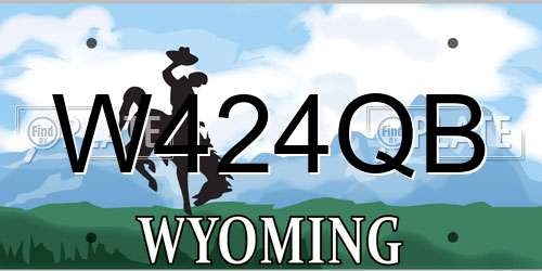 W424QB Wyoming License Plate