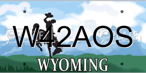 W42AOS Wyoming License Plate